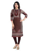 Snehal Creations Beautiful Brown Digital Print Masleen Long Kurti Tunic - Distacart