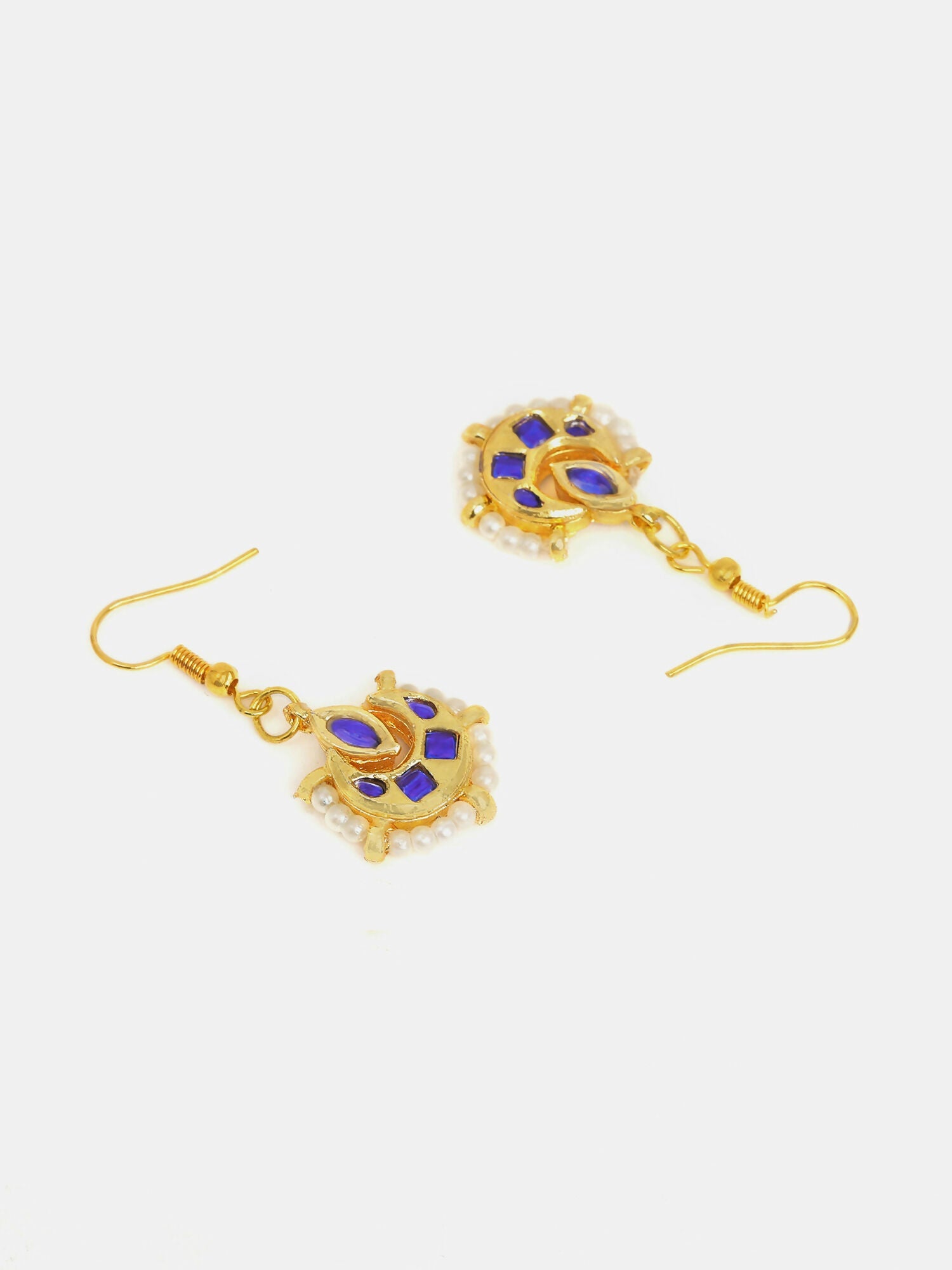 Ruby Raang Finest Gold Kundan Earrings With A Maang Tikka - Distacart