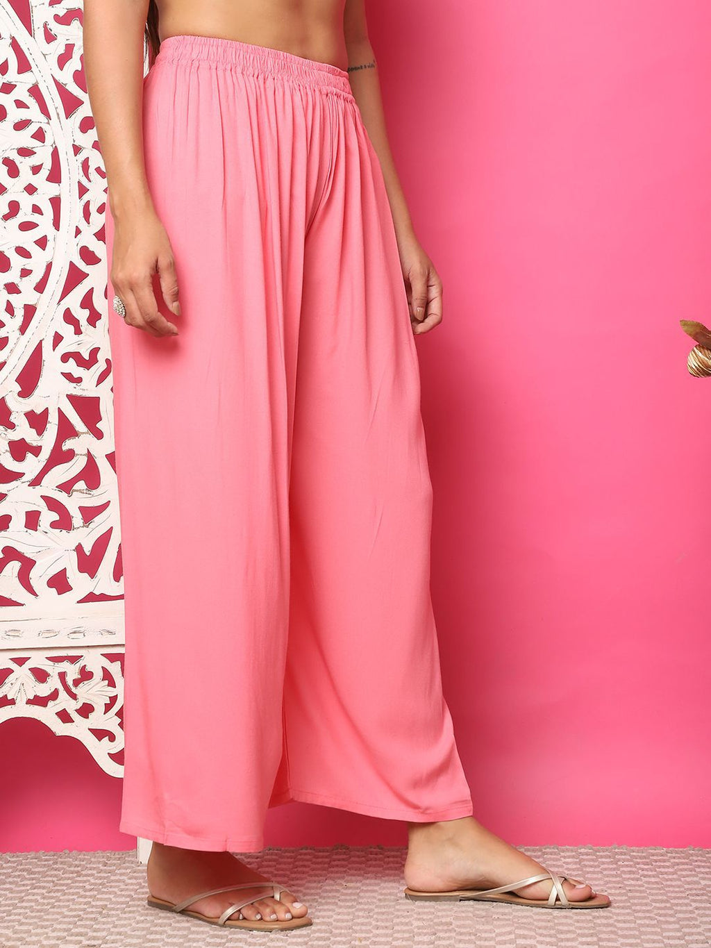 TAG 7 Women Flared Solid Palazzos