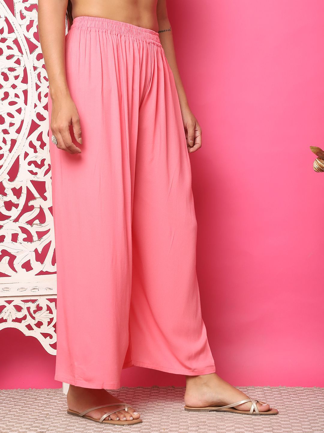 TAG 7 Women Flared Solid Palazzos
