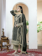 Teeya Creation Black Color Chinnon Silk Embroidery Work Fully Stitched Salwar Suit - Distacart