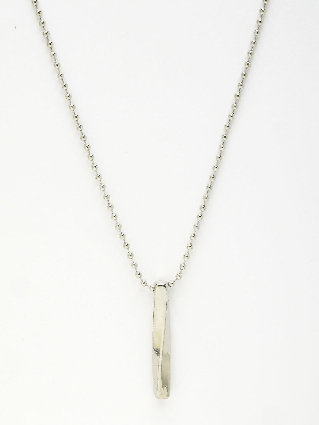 NVR Men's Silver-Plated Stainless Steel Pendant with Chain