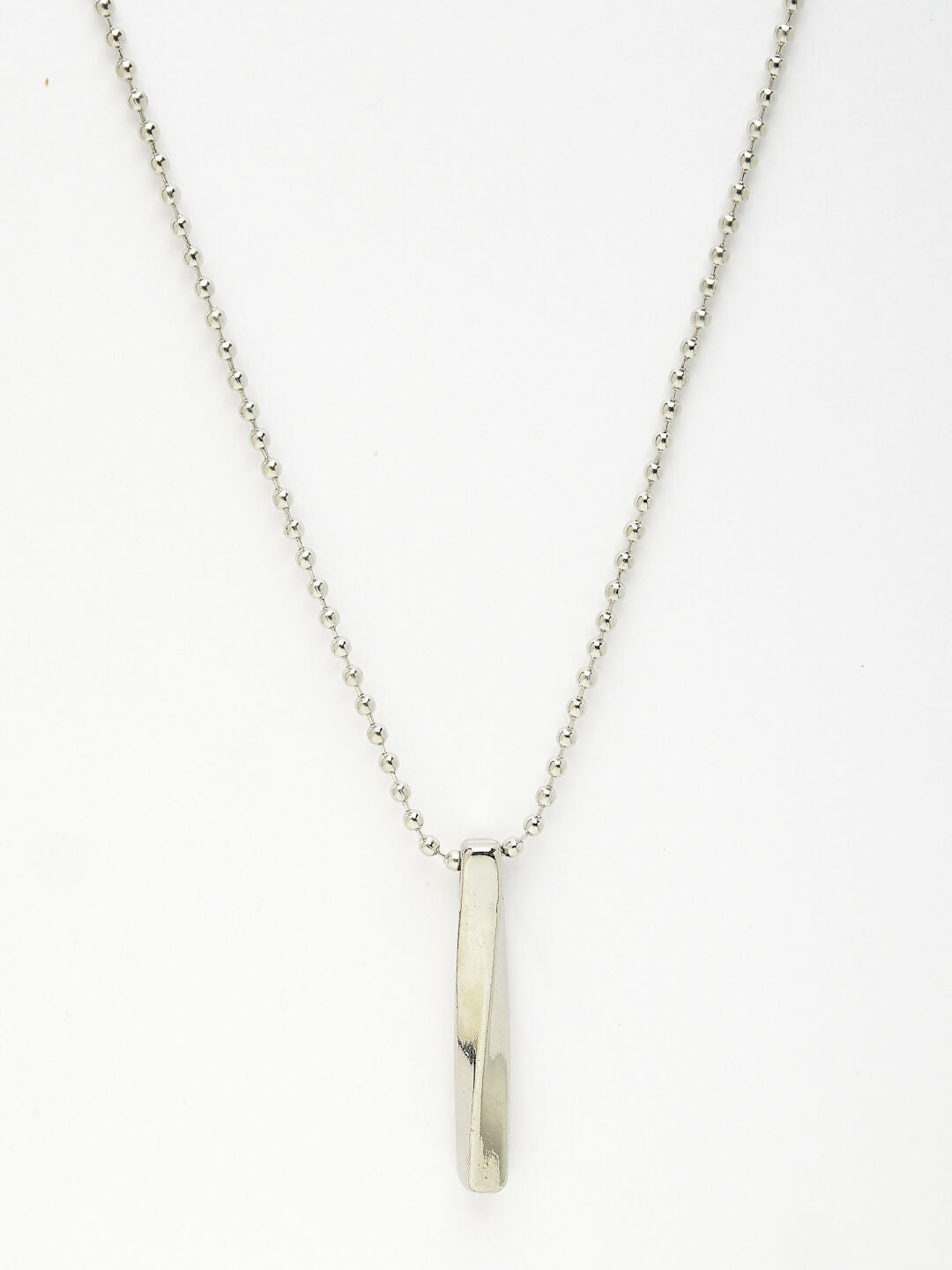 NVR Men's Silver-Plated Stainless Steel Pendant with Chain