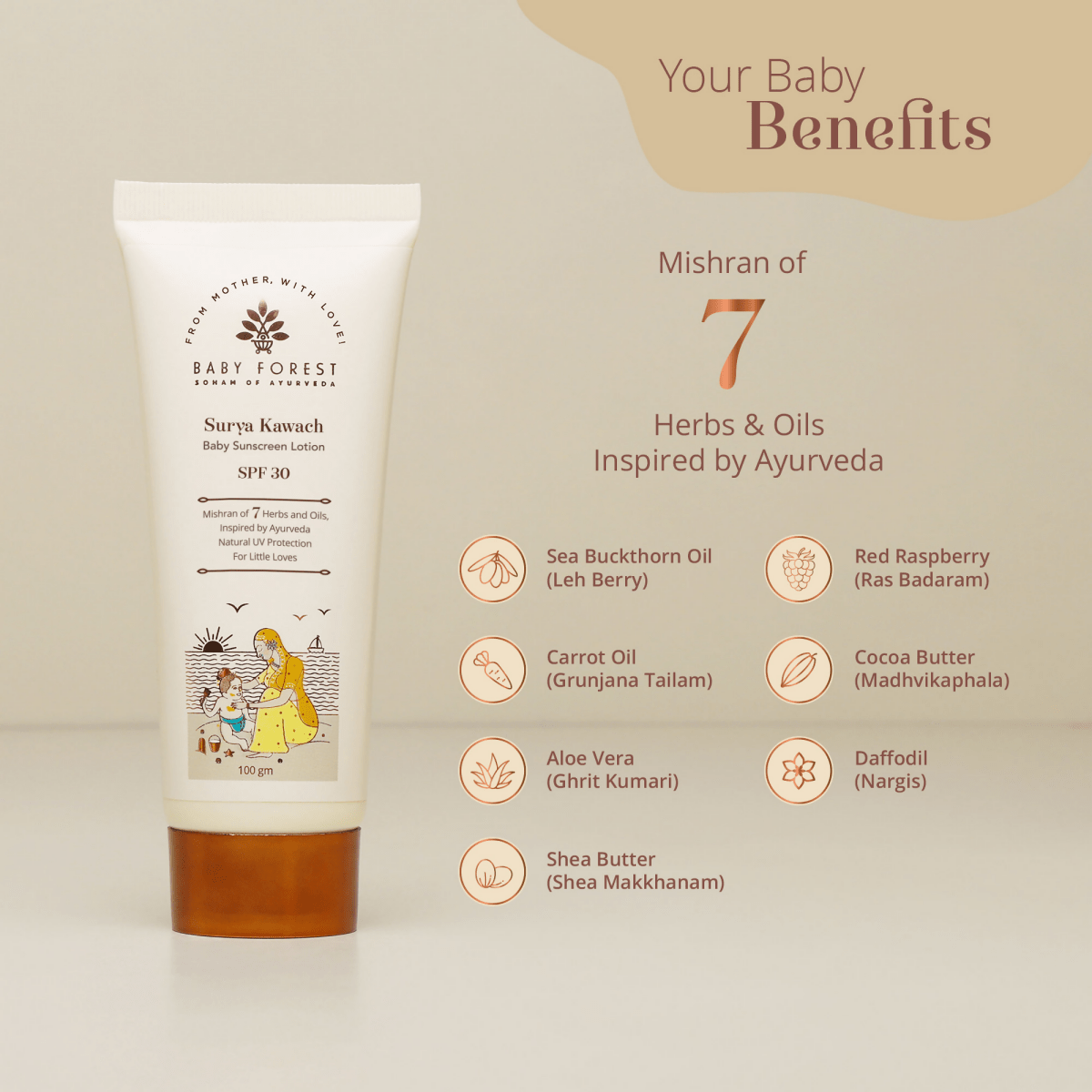 Baby Forest Surya Kawach Baby Sunscreen Lotion SPF 30