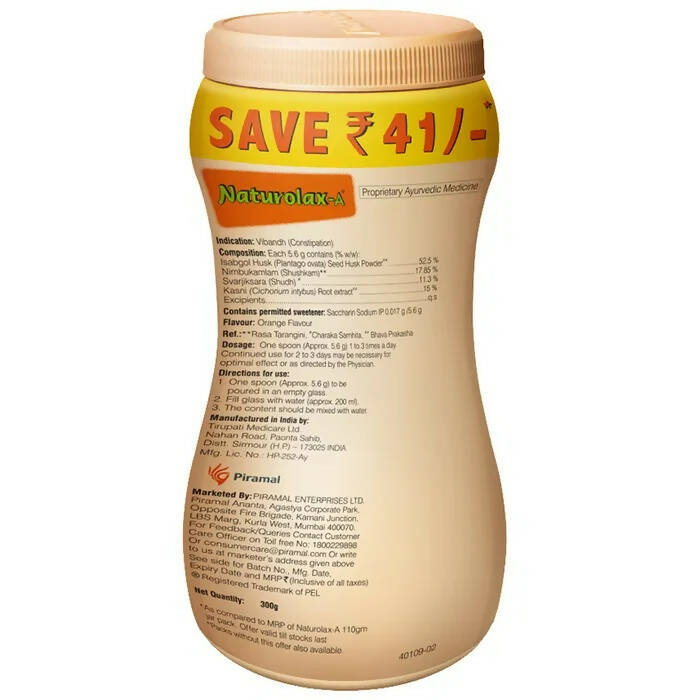 Piramal Naturolax -A Powder Tasty Orange - Distacart