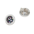 Multi Diamond and Stone Neckpiece with Studs- Ruby Raang