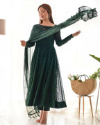 Joban Fashion Green Kurta Set Georgette Sequence Embroidery Work - Distacart
