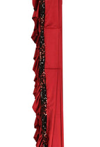 All Season Wear Olive Red And Black Ruffled