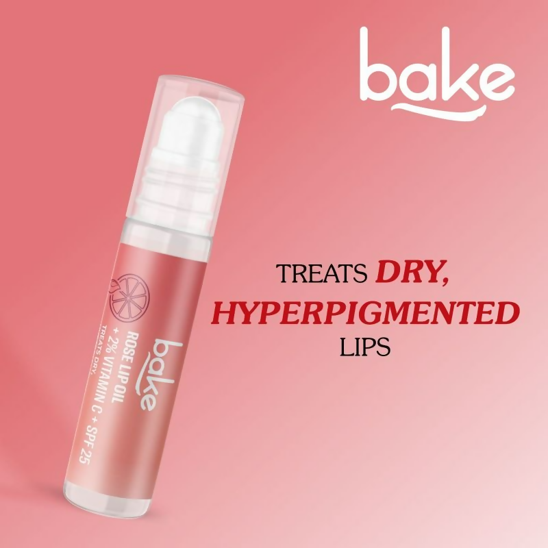 Bake 2% Vitamin C Tinted Rose Lip Balm Oil For Dark Pigmented Lips With SPF 25 PA+++