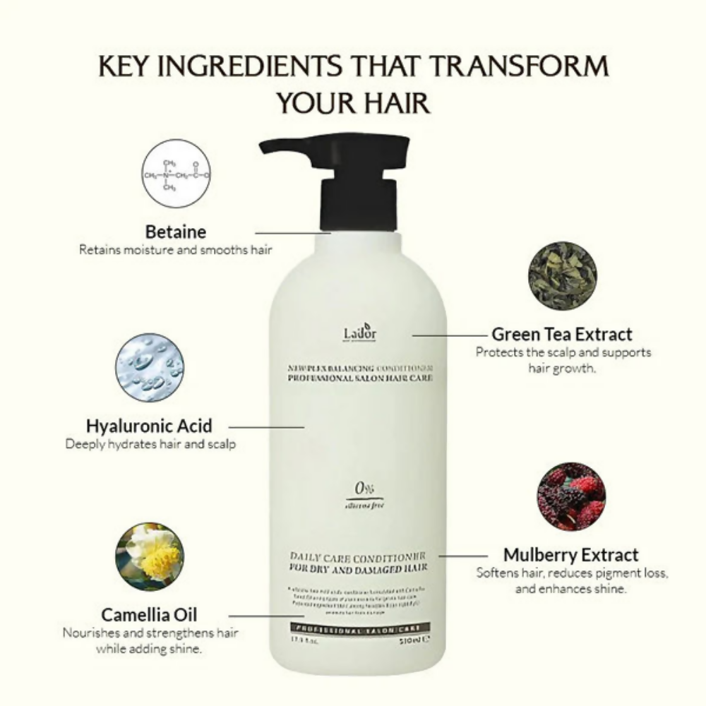 La'dor Newplex Balancing Conditioner - Scalp Soothing Korean Conditioner for Dry Hair