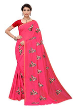 Vamika Chanderi Cotton Embroidery Pink Sarees
