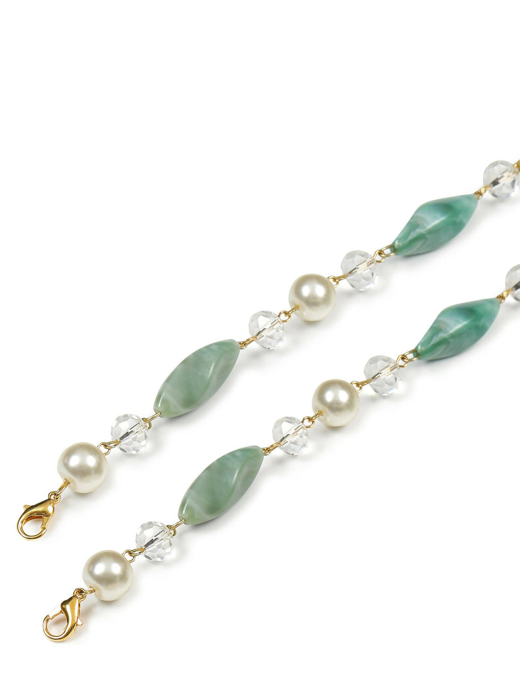 Gold-Toned Green Beaded Mask Chain - Ruby Raang - Distacart