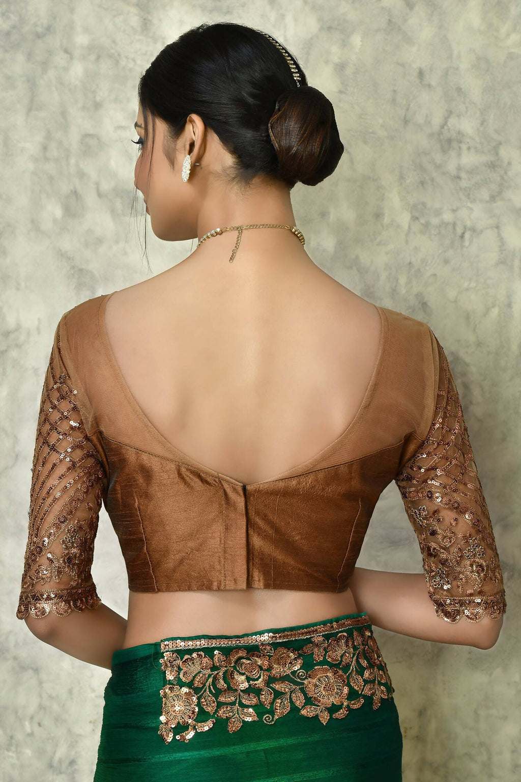 Dark Green Silk Solid Designer Saree with Blouse - Purvi
