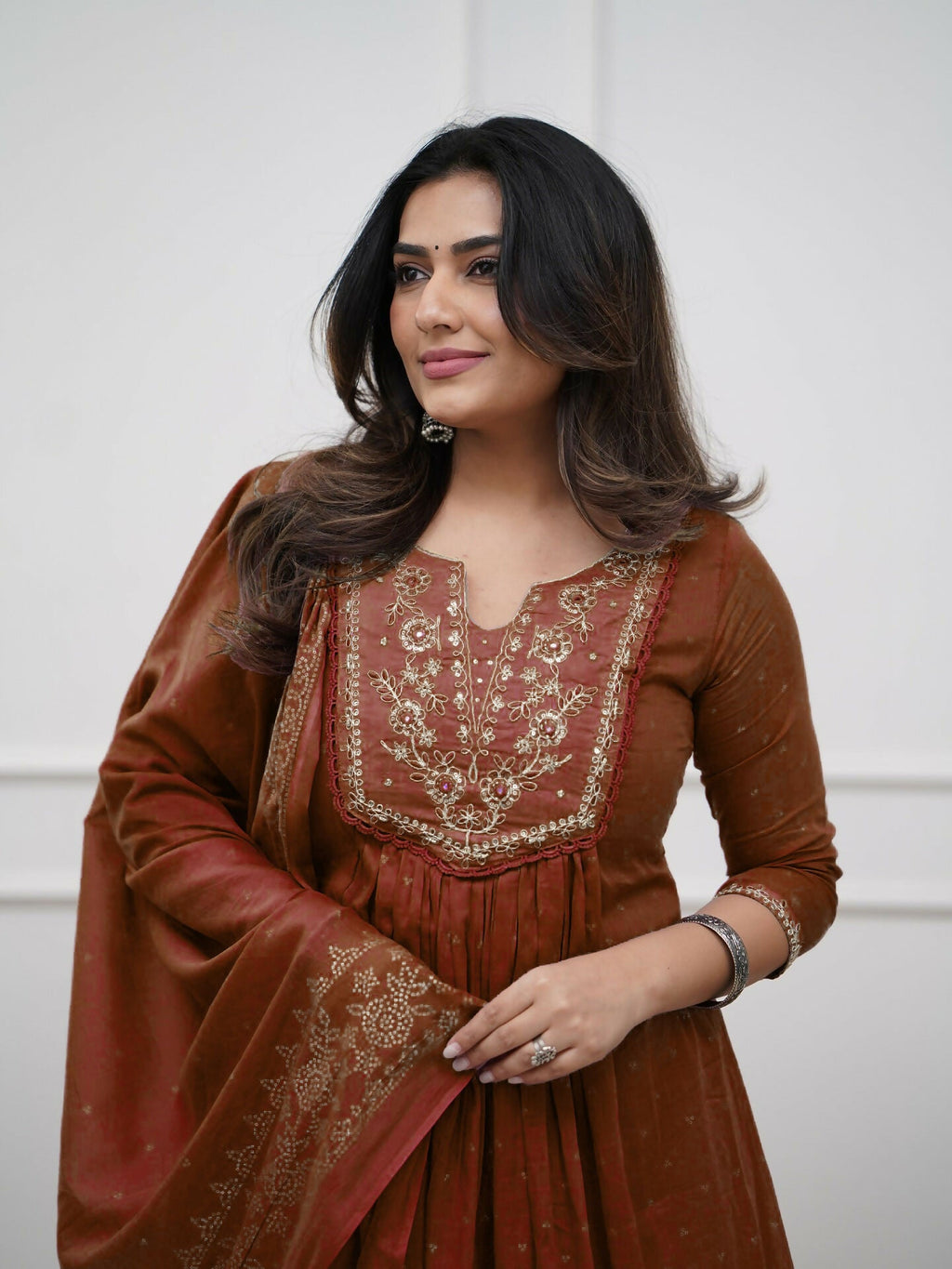 The52 Women's Beautiful Cotton Fabric Embroidery Work Straight Kurta Pant and Dupatta Set - Distacart