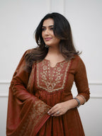 The52 Women's Beautiful Cotton Fabric Embroidery Work Straight Kurta Pant and Dupatta Set - Distacart