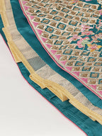 House of Panchhi Teal Pure Georgette Sequinse Work Lehenga & Blouse with Dupatta