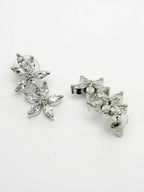 NVR Women Silver Plated Cz Stone Handcrafted Jewellery Set