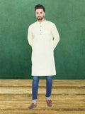Even Apparels Men's Pure Cotton Yellow Kurta