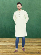 Even Apparels Men's Pure Cotton Yellow Kurta