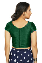Aastha Fashion Women's Bottle Green Art Silk Designer Party Wear Readymade Blouse