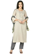 Joban Fashion Beige Cotton Rayon Kurta Set