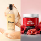 Botanic Hearth Oat & Niacinamide Bodywash & Hibiscus Scrub Combo