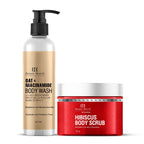 Botanic Hearth Oat & Niacinamide Bodywash & Hibiscus Scrub Combo