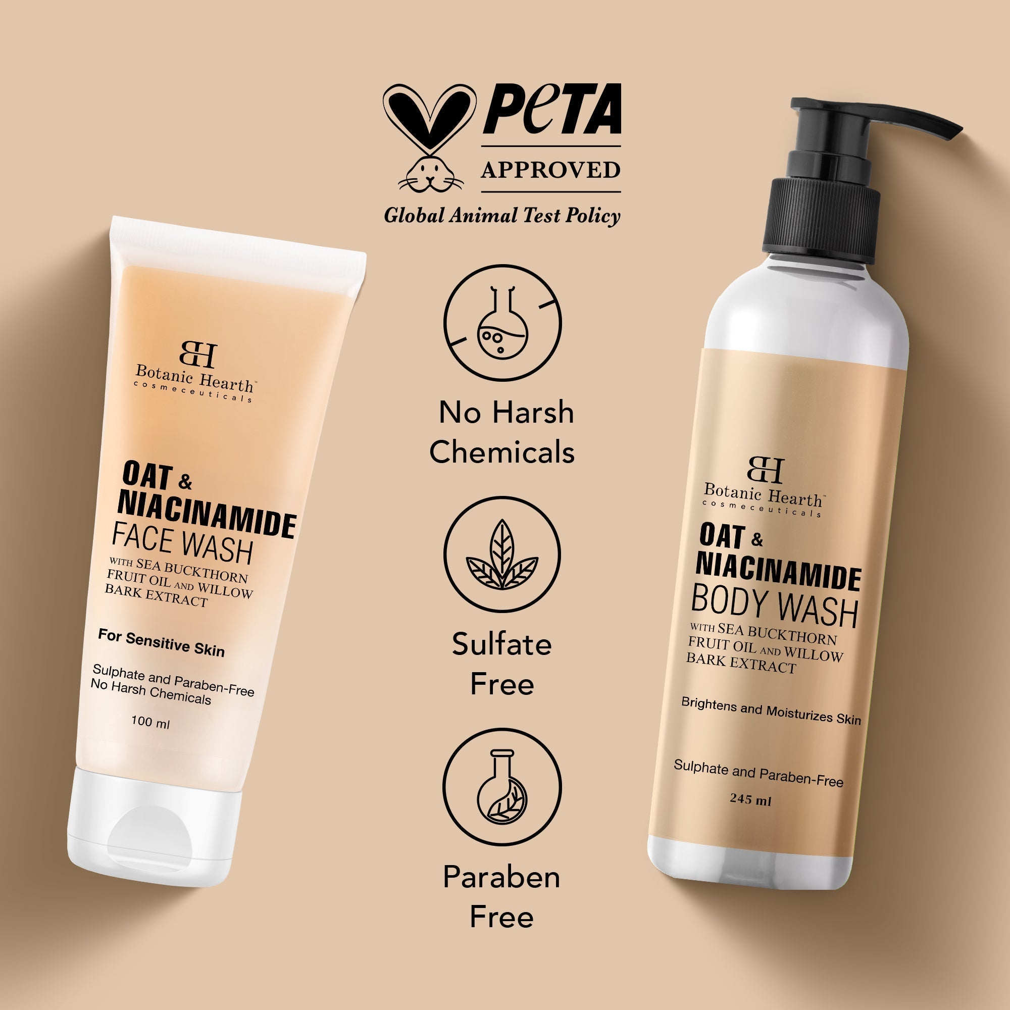 Botanic Hearth Oat & Niacinamide Bodywash - Facewash