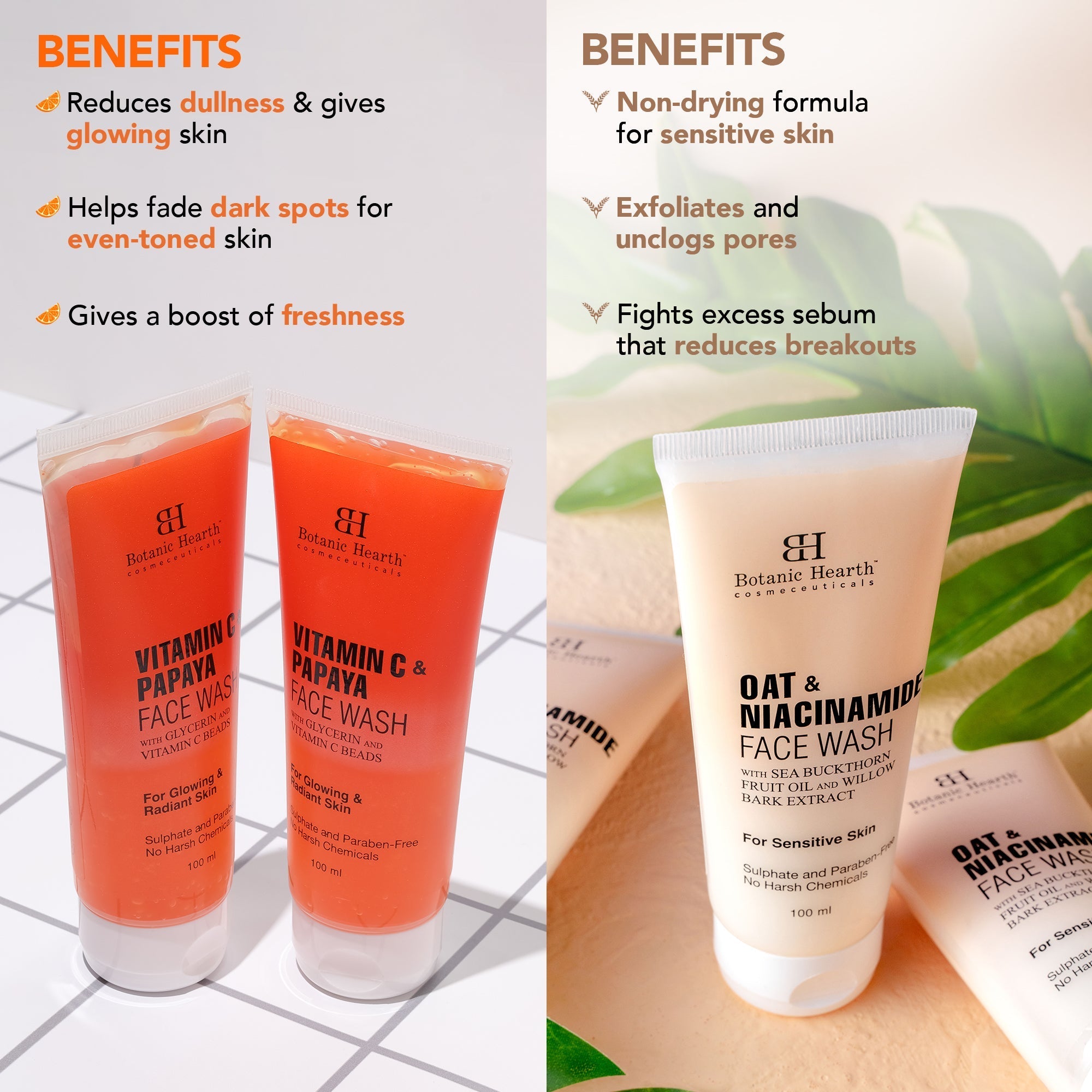 Botanic Hearth Papaya & Vitamin C with Oat & Niacinamide Face Wash