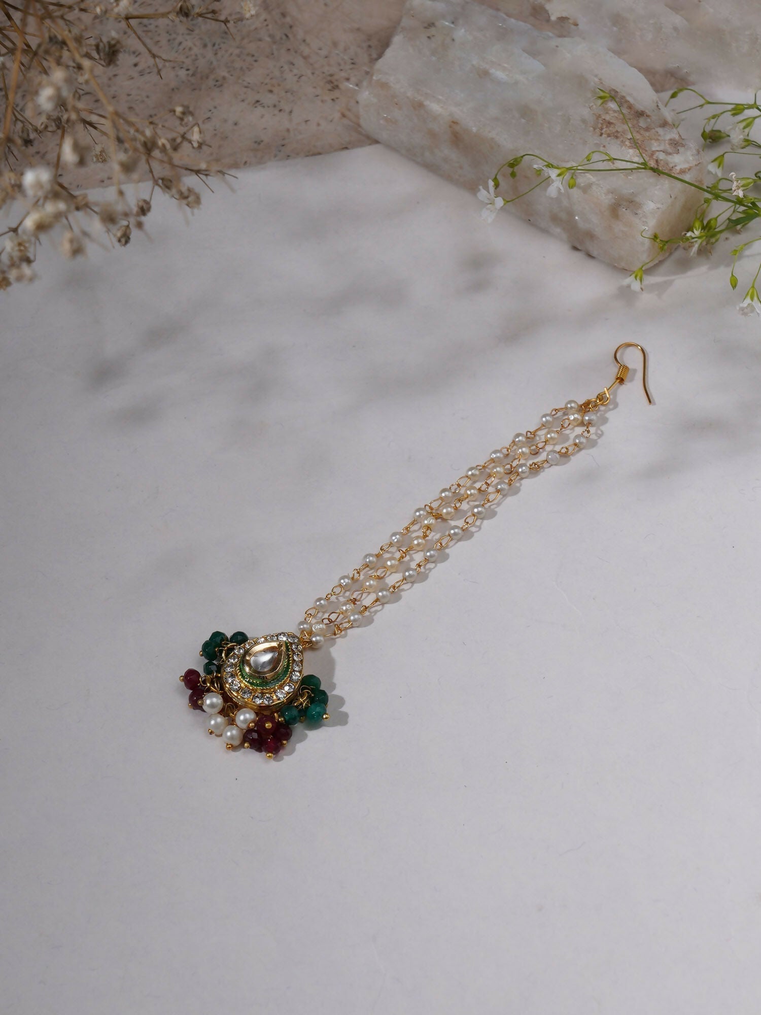 Kundan Maang Tikka (Gold) - Ruby Raang - Distacart