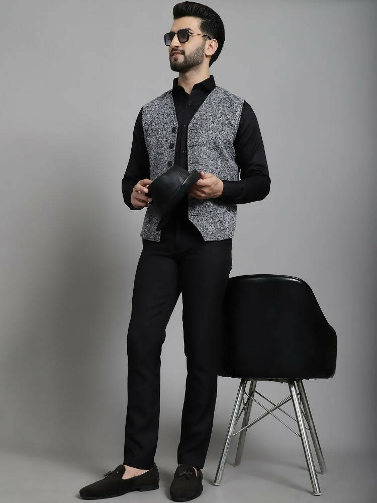 Even Apparels Solid Waistcoat - Blue