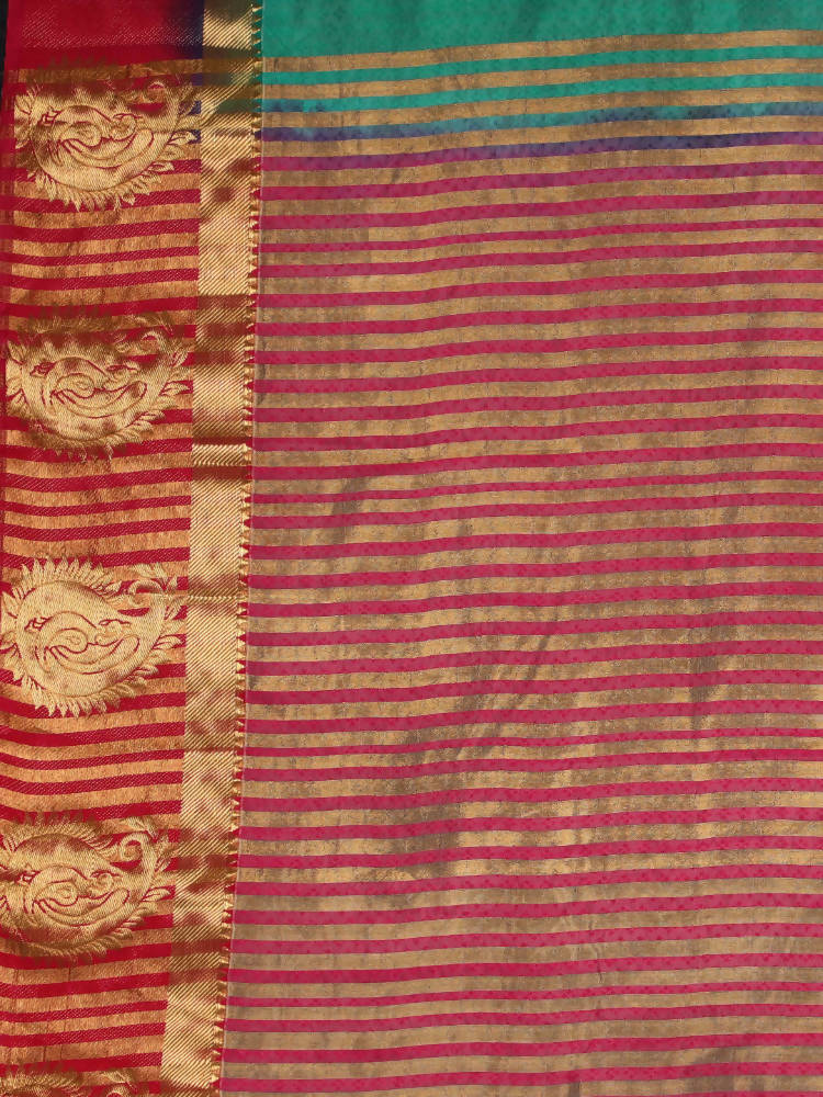 Kalamandir Woven Design Green Pashmina Saree