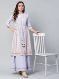 Ahalyaa Womens Powder Blue Crepe Floral Dress - Distacart