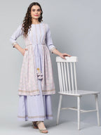 Ahalyaa Womens Powder Blue Crepe Floral Dress - Distacart