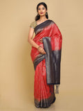 Kalamandir Ethnic Motifs Red Silk Blend Saree