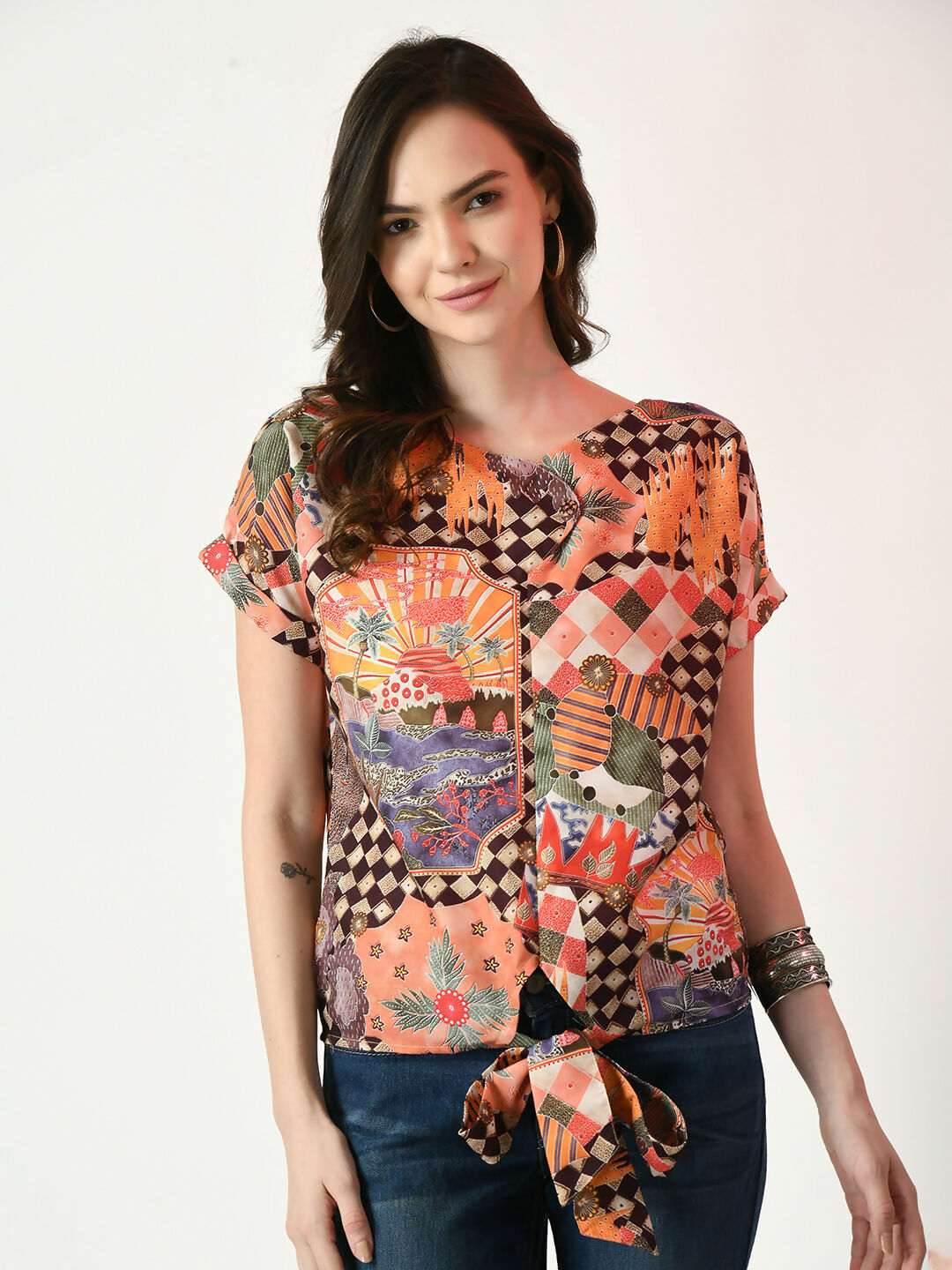 Myshka Women's Multi Printed Top