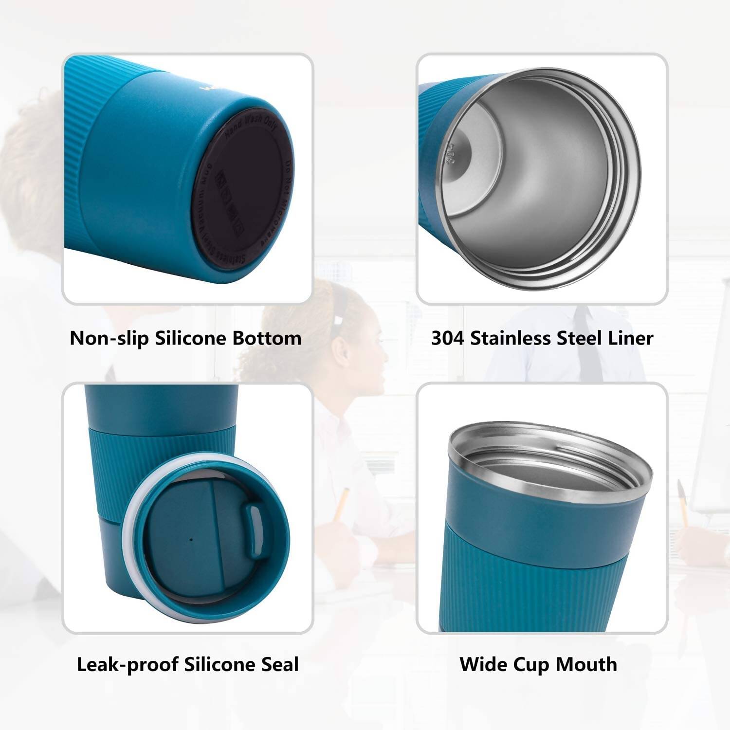 Wosta Insulated Travel Coffee Mug Tumbler 2.0 - 510ml (Blue)