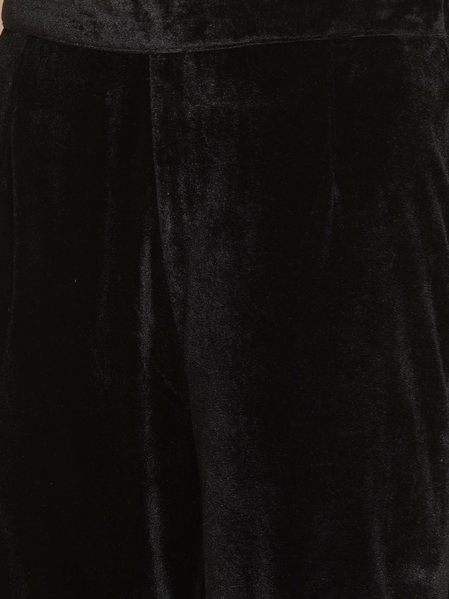 Women Republic Black Velvet Kaftaan Style Kurta With Pants - Distacart