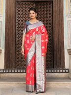 Shree Shyam Fashion Red Silk Saree - Distacart