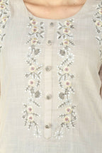 Joban Fashion Beige Cotton Rayon Kurta Set