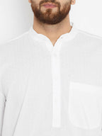 Even Apparels Band Collar White Pure Cotton Men's Kurta - Distacart