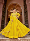 Joban Fashion Yellow Readymade Kurta Set With Sequence embroidery Work - Distacart