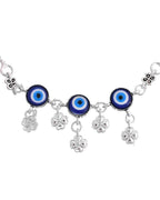 VOJ Set Of 2 Silver Plated Evil Eye Handcrafted Anklets - Distacart