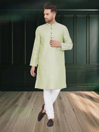 Even Apparels Men's Pure Cotton Green Kurta