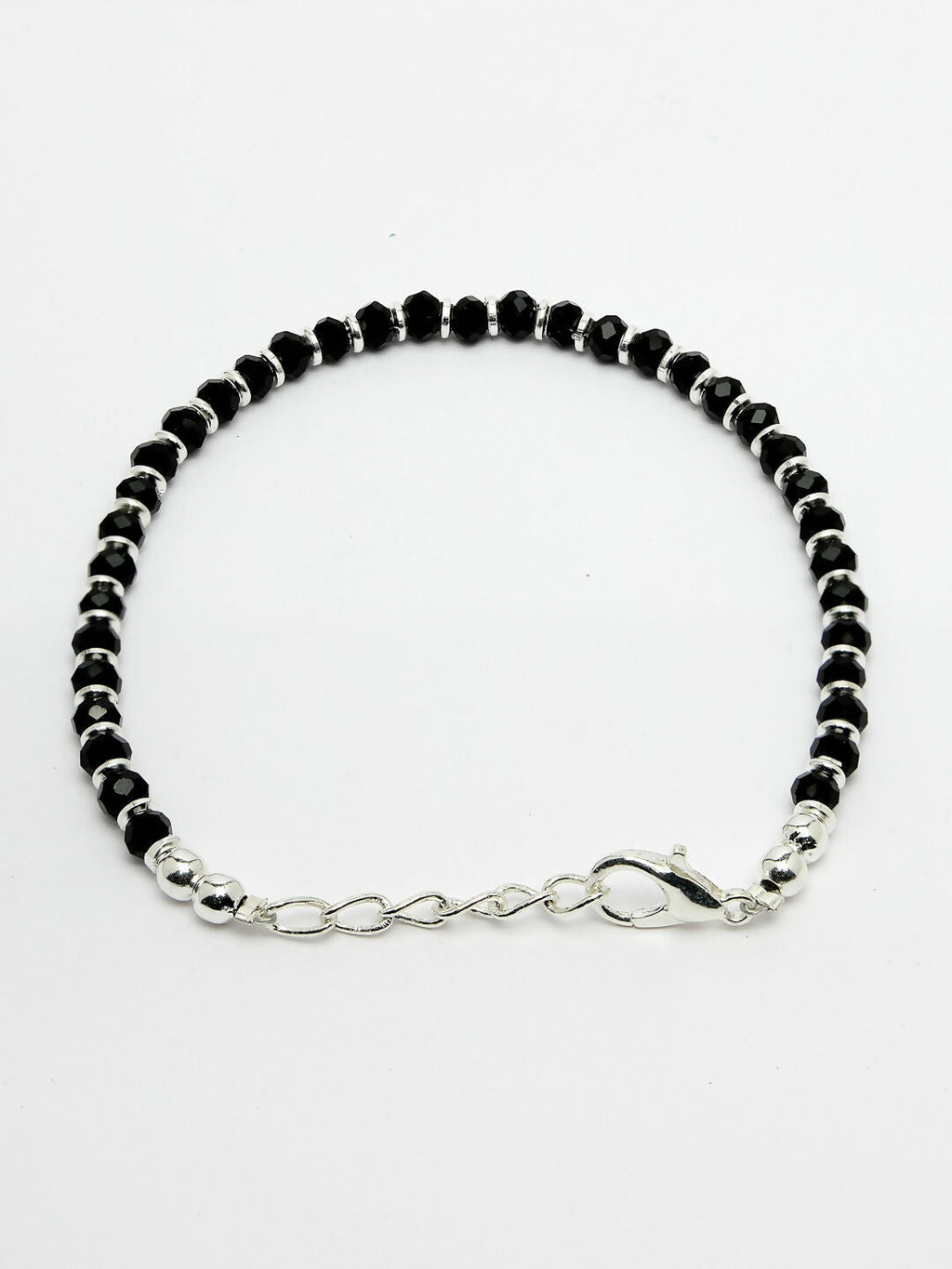 NVR Women Silver Plated Black Beaded Adjustable Rakhi With Roli Chawal - Distacart