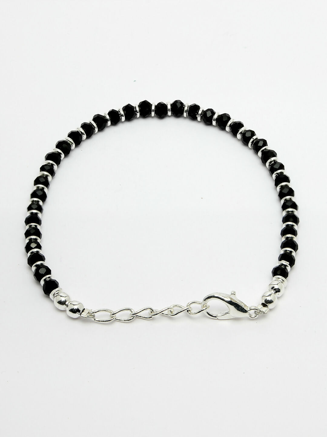 NVR Women Silver Plated Black Beaded Adjustable Rakhi With Roli Chawal - Distacart