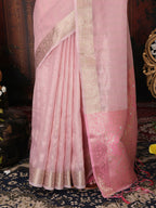 Shree Shyam Fashion Organza Light Pink Saree - Distacart
