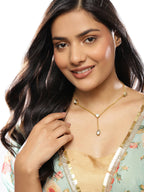 Gold-Toned White Brass Gold-Plated Necklace - Ruby Raang - Distacart