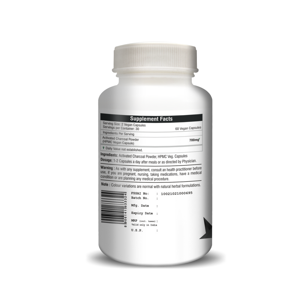 H&C Herbal Activated Charcoal Capsules - Distacart
