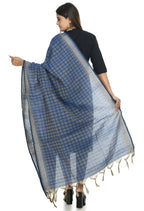 Mominos Fashion Moeza Handloom Cotton Blue Dupatta For Women - Distacart